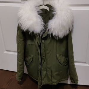 Mr&Mrs italy parka white fur